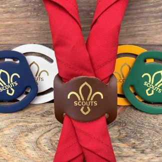 Leather Necker Slide - 'Scouts' Fleur-de-lis